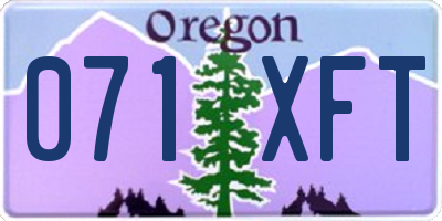 OR license plate 071XFT