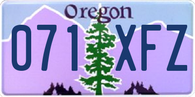 OR license plate 071XFZ