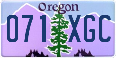 OR license plate 071XGC