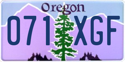 OR license plate 071XGF
