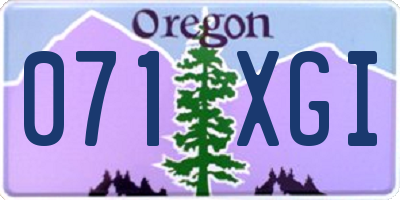 OR license plate 071XGI