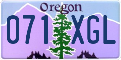OR license plate 071XGL