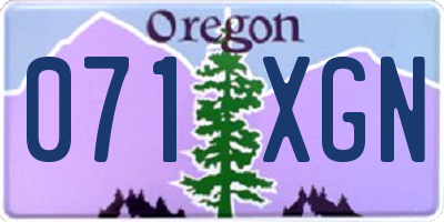 OR license plate 071XGN