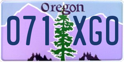 OR license plate 071XGO