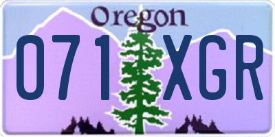 OR license plate 071XGR