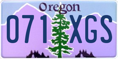 OR license plate 071XGS