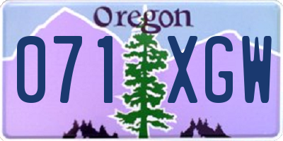 OR license plate 071XGW