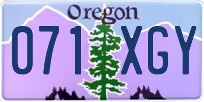 OR license plate 071XGY