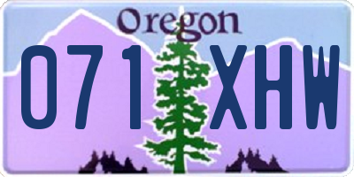OR license plate 071XHW
