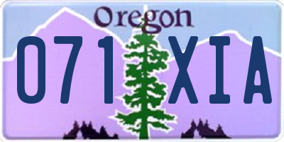 OR license plate 071XIA