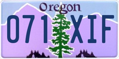 OR license plate 071XIF