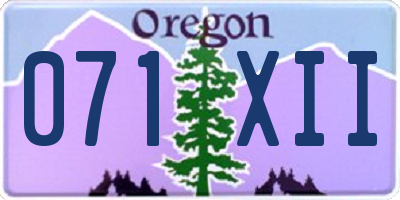 OR license plate 071XII