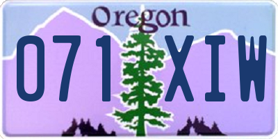 OR license plate 071XIW