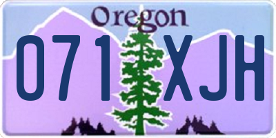 OR license plate 071XJH