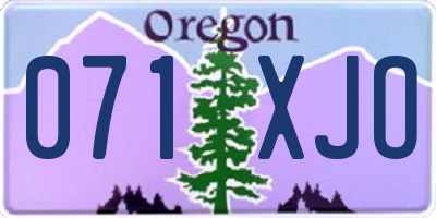 OR license plate 071XJO