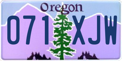 OR license plate 071XJW