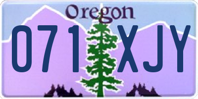OR license plate 071XJY