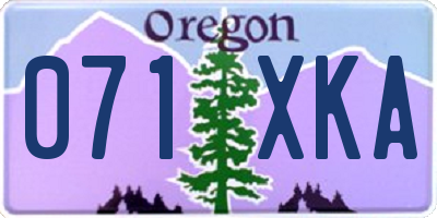 OR license plate 071XKA