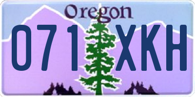 OR license plate 071XKH
