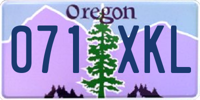 OR license plate 071XKL