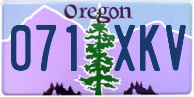 OR license plate 071XKV