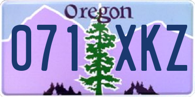 OR license plate 071XKZ