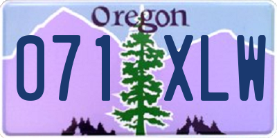 OR license plate 071XLW