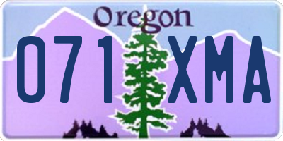 OR license plate 071XMA