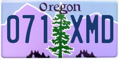 OR license plate 071XMD