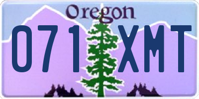 OR license plate 071XMT