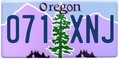 OR license plate 071XNJ