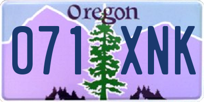 OR license plate 071XNK