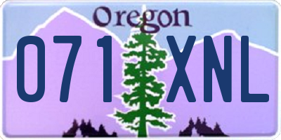 OR license plate 071XNL