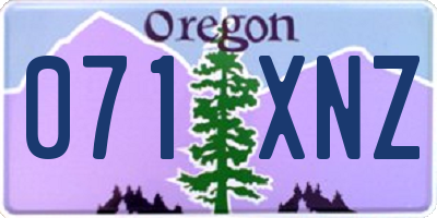 OR license plate 071XNZ