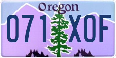 OR license plate 071XOF