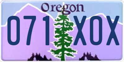 OR license plate 071XOX