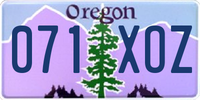 OR license plate 071XOZ