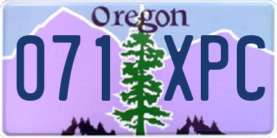 OR license plate 071XPC