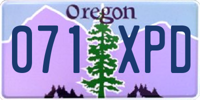 OR license plate 071XPD