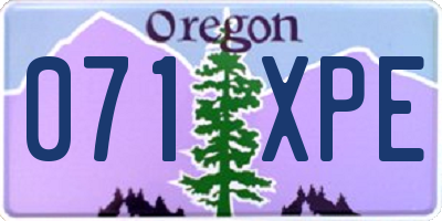 OR license plate 071XPE