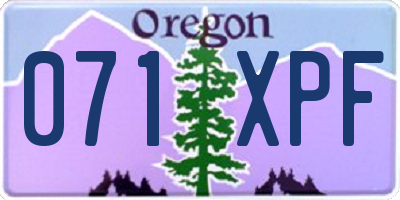 OR license plate 071XPF