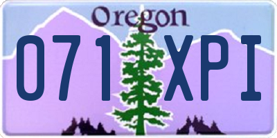 OR license plate 071XPI