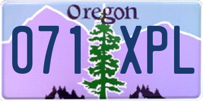 OR license plate 071XPL