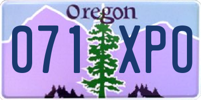 OR license plate 071XPO