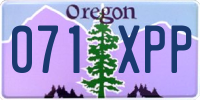 OR license plate 071XPP
