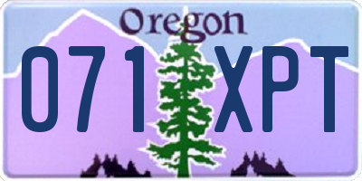 OR license plate 071XPT