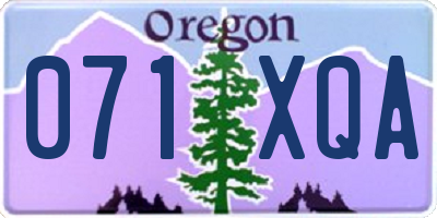 OR license plate 071XQA