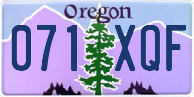 OR license plate 071XQF