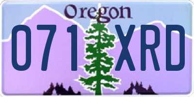 OR license plate 071XRD