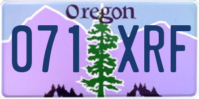 OR license plate 071XRF